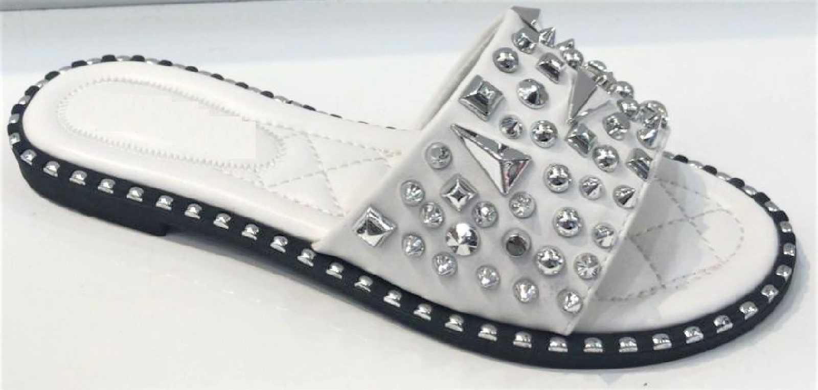 clear flat sandals with studs